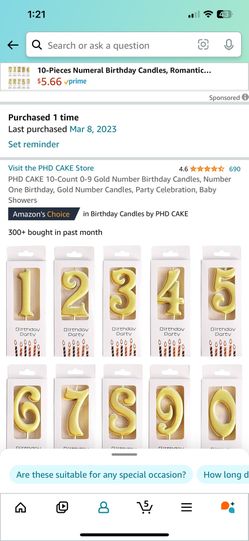 Number Birthday Candles