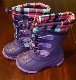 Brand New Cherokee Thermolite toddler Girls Purple Snow Boots NO BOX 5-6us