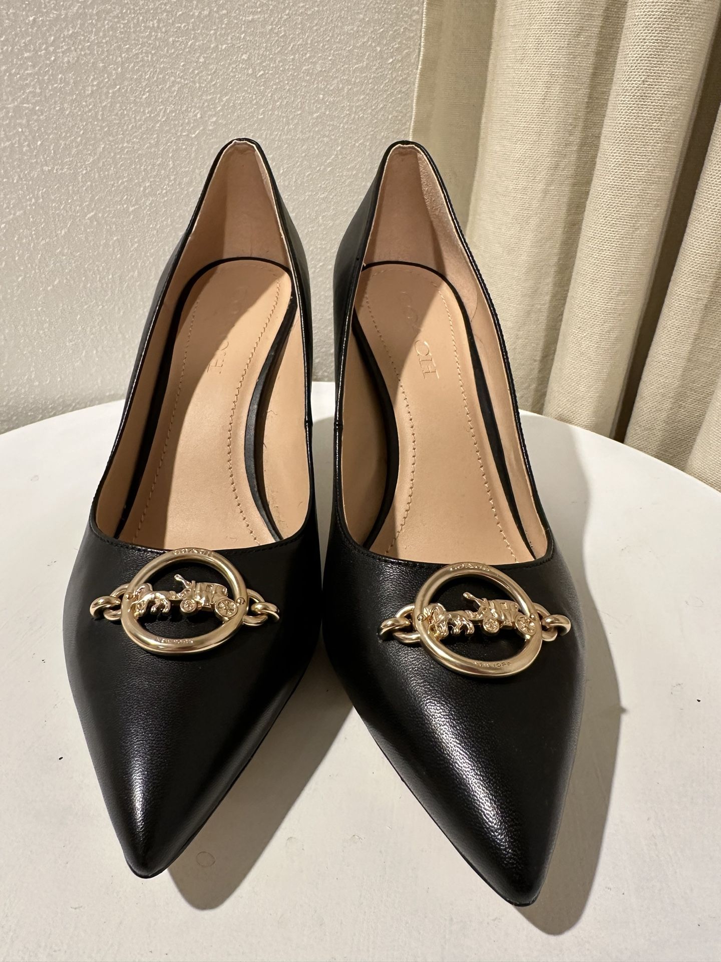 Coach Black Leather 3,5 In Heels 9,5B Size