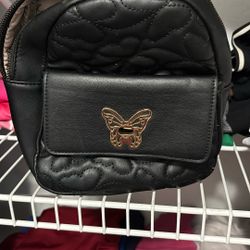 Black Butterfly Mini Backpack 