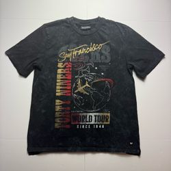 Unisex The Wild Collective Black Distressed San Francisco 49ers Tour Band T-Shirt