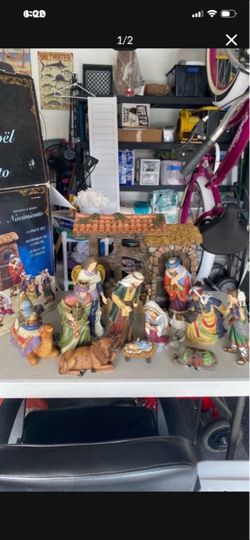 Hand-Painted Nativity Set 13-Piece