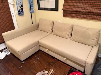 Ikea Sleeper Sectional Couch with Storage and Pull Out Section