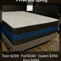 Queen Pillows Top - 14 To 16 Inch - With Free Box Spring - Same Day Delivery 