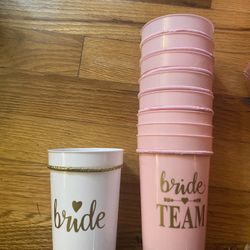 Bride And Bridesmaids Cups With Hair Ties 