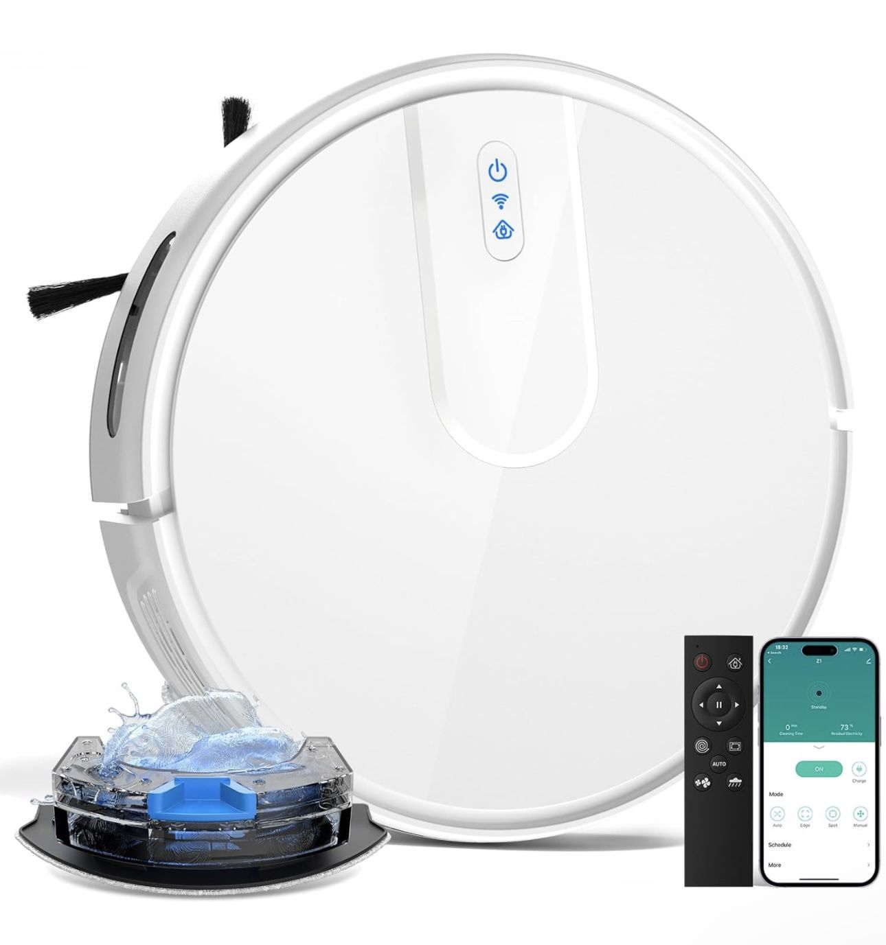 Vipsun Robot Vacuum and Mop Cleaner with 4500Pa Suction, Advanced 3D Obstacle Avoidance, Next-Generation Smart APP & Voice Control Robotic Vacuum