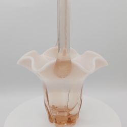 Gorgeous Vintage Pink Opalescent Duncan Miller Glass Basket 