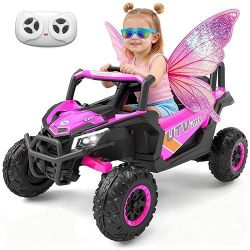 Hotsolo 12V Ride on Car Truck, Power Wheels with Parent Remote Control, Shock Absorbers, Bluetooth, Music, Led Lights, Ride on Toy for Kids Ages 3-8,