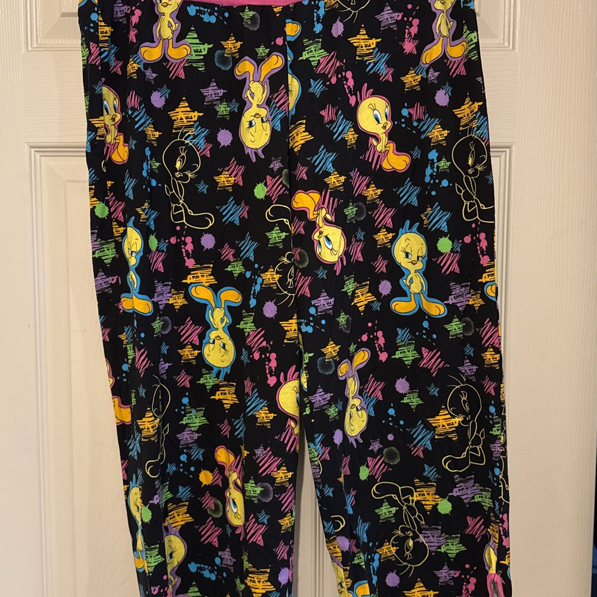 Large Tweety Bird Pajama Bottoms Stretch