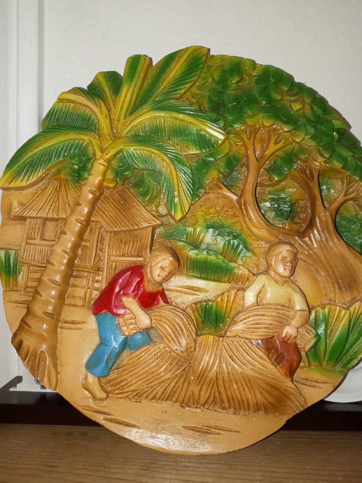 tropical decoration relief on wood