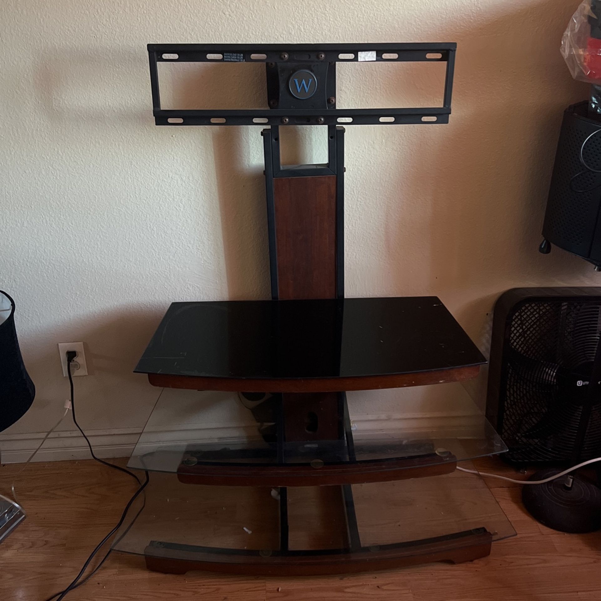 Glass 3-Shelf TV Stand