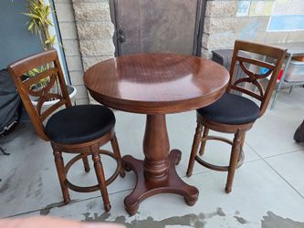 Counter high round dinning table.