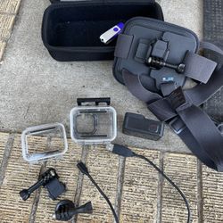 GoPro Hero 8 With Chest Strap,case And Attachments 