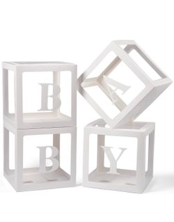Balloon Boxes For 1st Birthday, Baby Clear Blocks Party