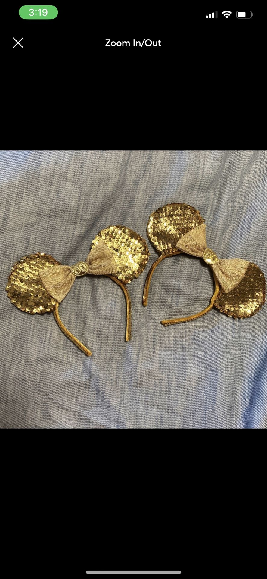 RARE 50th Gold Anniversary Disneyland Mickey Mouse Ears
