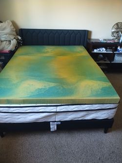 Queen bed & bedframe as well as foam NEW