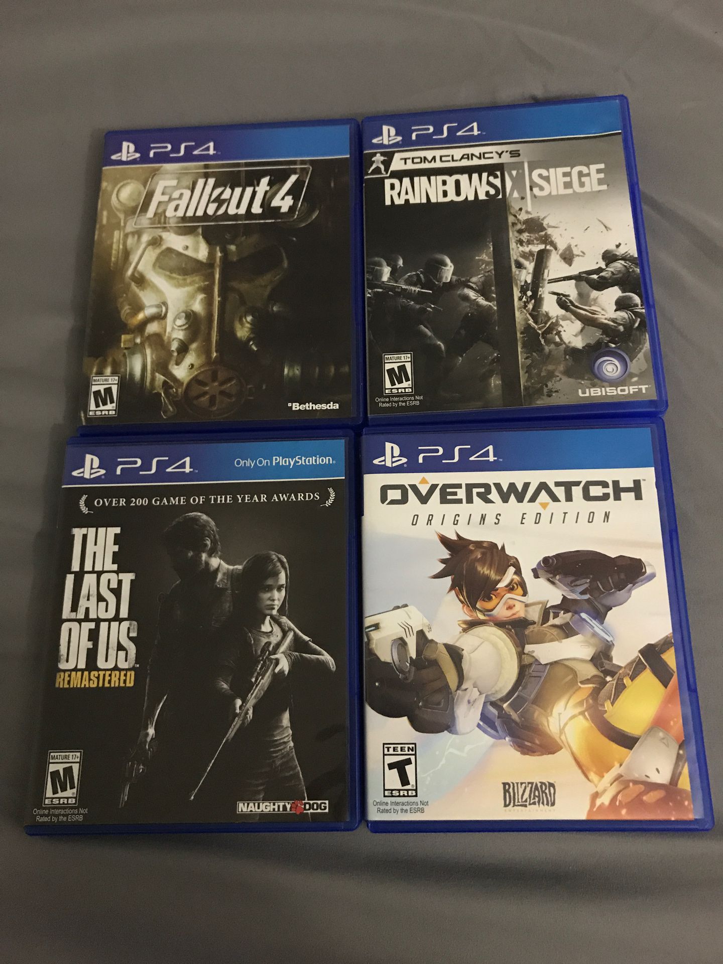 Fallout 4, Overwatch, The Last of Us and Rainbow Six Siege $15 EACH