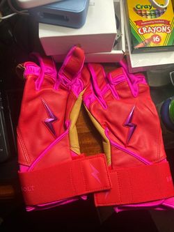 Bruce Bolt Harrison Bader Series Batting Gloves – Red/Pink/Gold