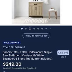 Single Sink Bathroom Vanity