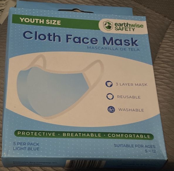 Youth Size Cloth Face Mask 5 Pack