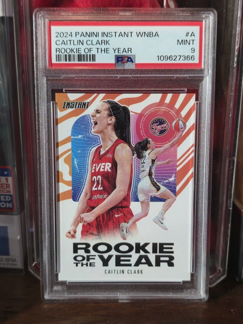 2024 Caitlin Clark Panini Instant WNBA Rookie of the Year basketball card, graded PSA 9 Mint