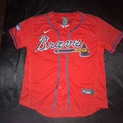 Ozzie Albies Braves World Series Red Jersey
