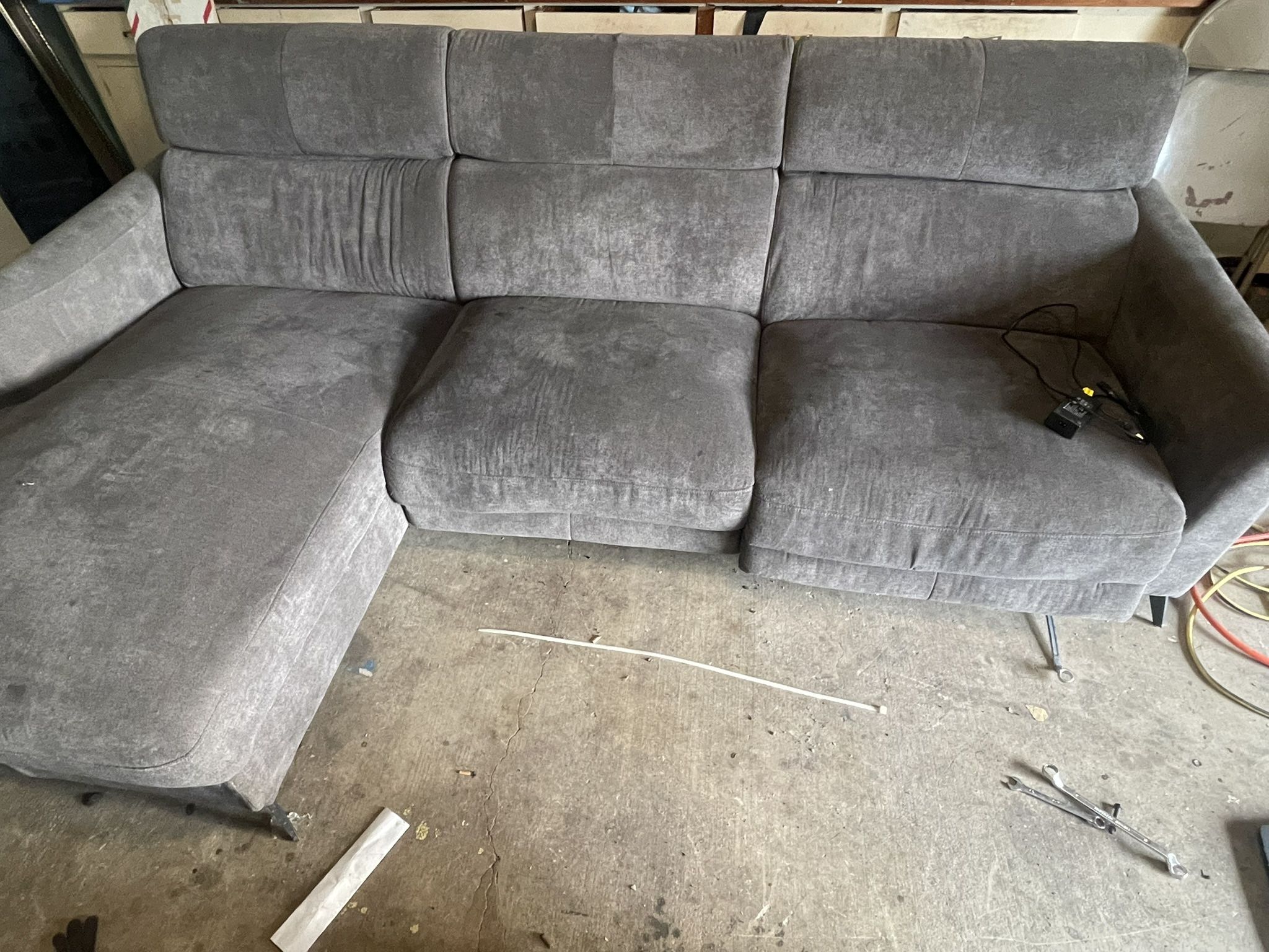 Grey Recliner Sectional