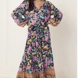 Spell & The Gypsy Collective Floral Multicolor Elastic Waist Skirt