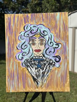 “Celestial gaze” 24x30 Acrylic On Stretched Canvas