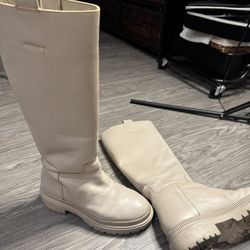 Leather Platform High Boots 7US