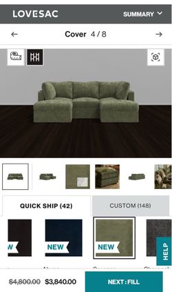 Lovesac sactional 5 seater (5 seats, 5 sides) in Savanna corded velvet