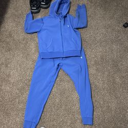 All Blue Polo Zip up With Pants