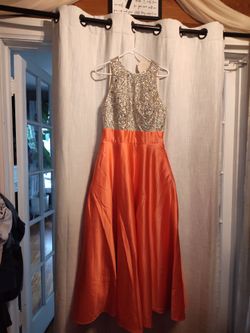 Long coral dress