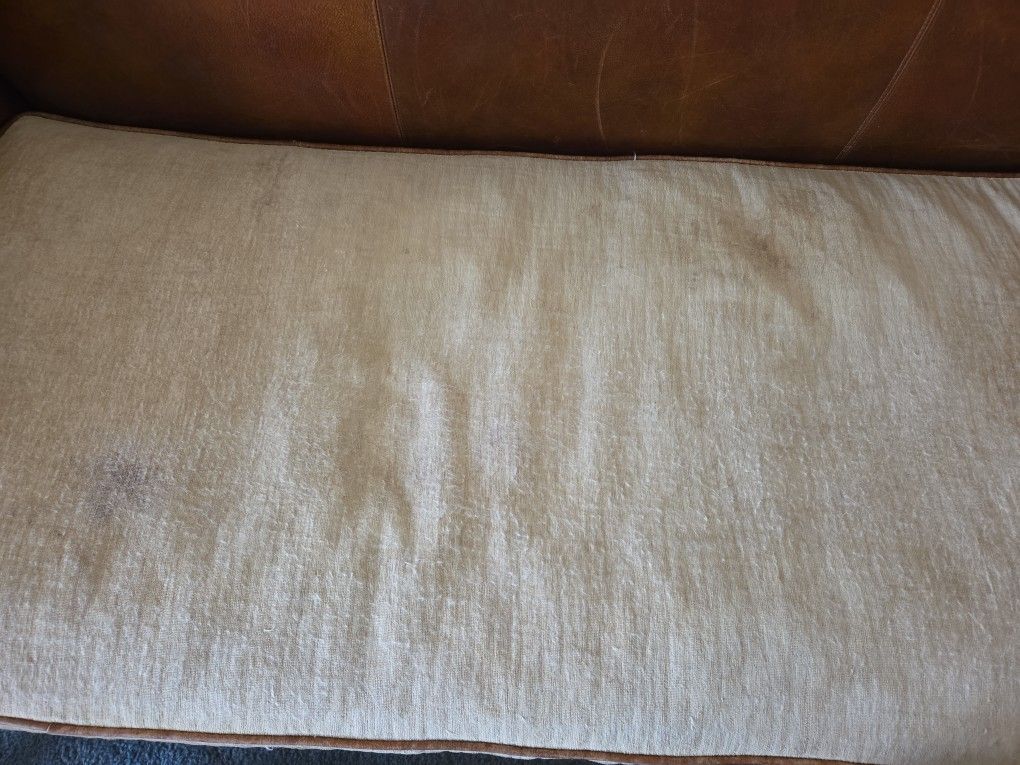 Tommy Bahama Leather Couch Creme Color Cushion