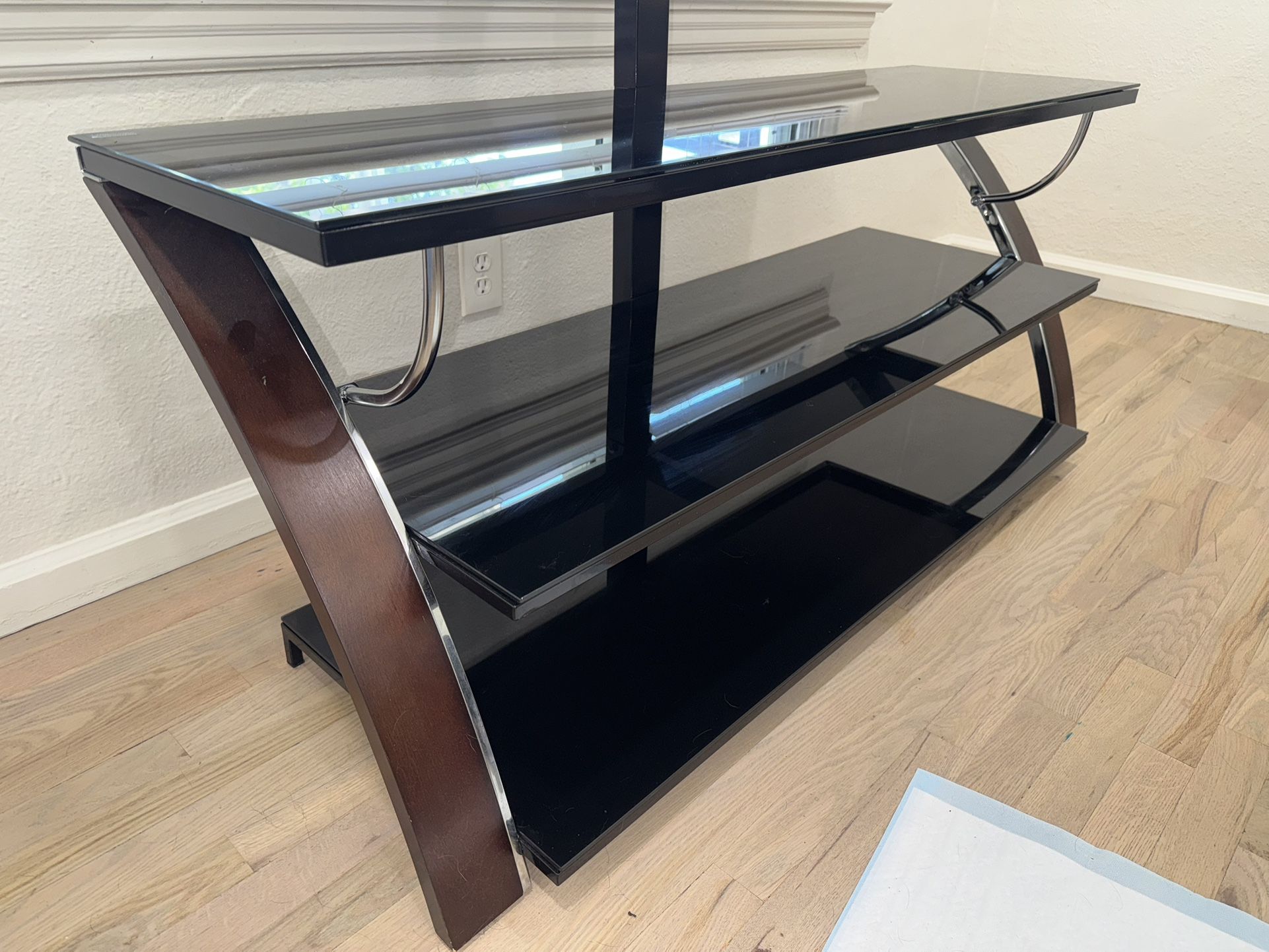 TV Stand, Whalen Payton 3-in-1 Flat Panel TV Stand for TVs up to 65", Brown Cherry