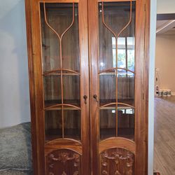 American classic 19th century mahogany liquor cabinet bookcase