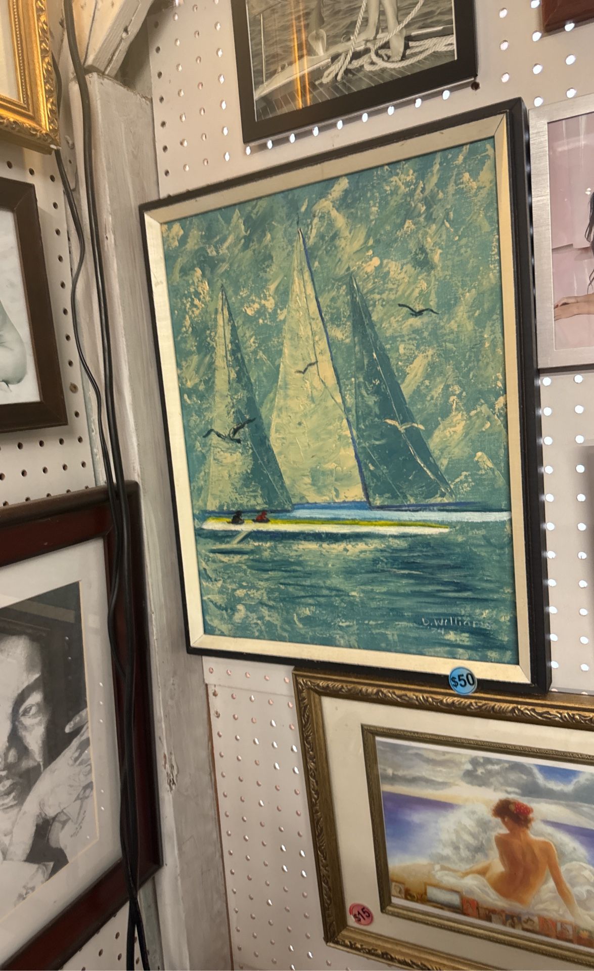 Vintage 1974 D. Williams Framed Painting