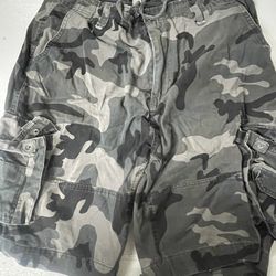 Camo Grey Cargo Jean shorts 