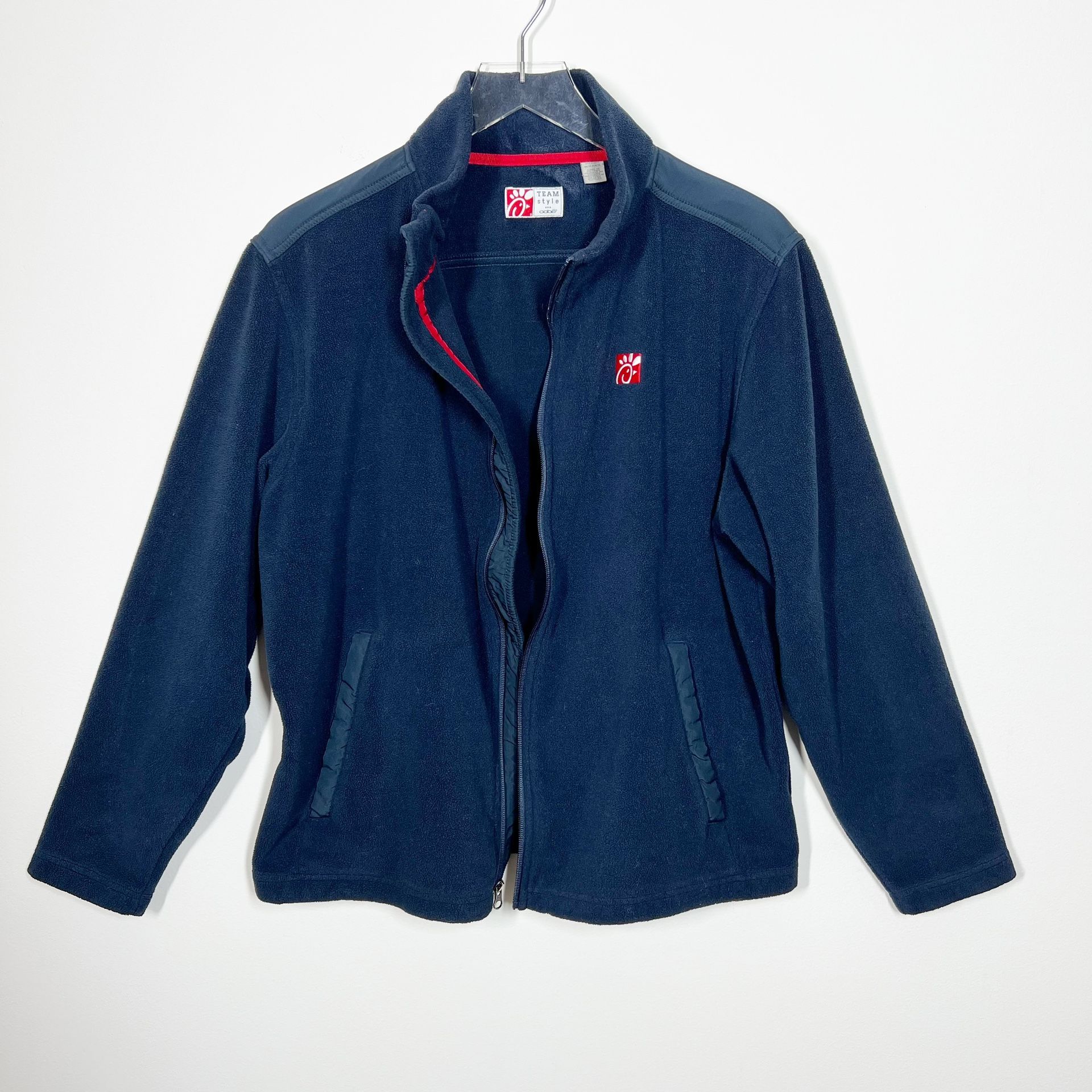 Chick Fil A Fleece Full Zip Employee Blue Jacket Size Large
