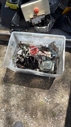 Box of small engine parts