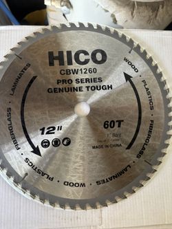 HICO CBW1280 12-inch 80-tooth ATB Thin Kerf Saw Blade with 1-inch Arbor and Anti-corrosive Coating - Black