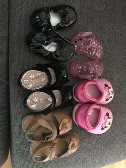 Toddler girls shoes top row 3 bottom row are 4s