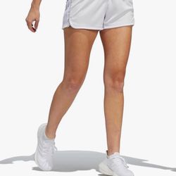 Adidas Women’s Pacer 3-Stripes Shorts, Dash Grey, 1X