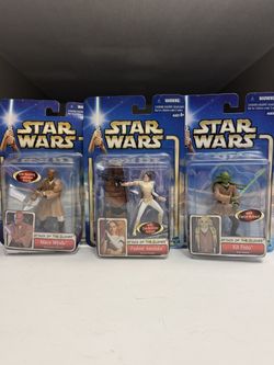Star Wars Attack of the Clones Mace Windu Kit Fisto Padme Amidala Lot MOC