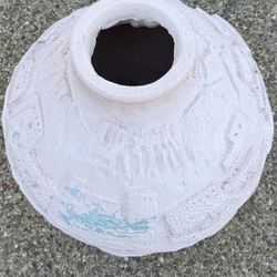 Decorative clay vase with unique texture 20”x21”