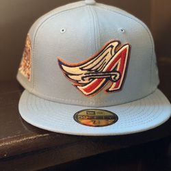 New Era Fitted Anaheim Angels Angels Baby Blue Pink UV 7 1/8 1/4