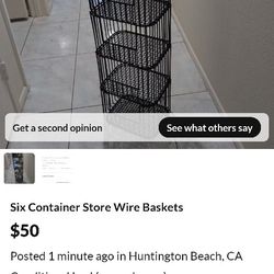 6 Container Store Wire Baskets $50