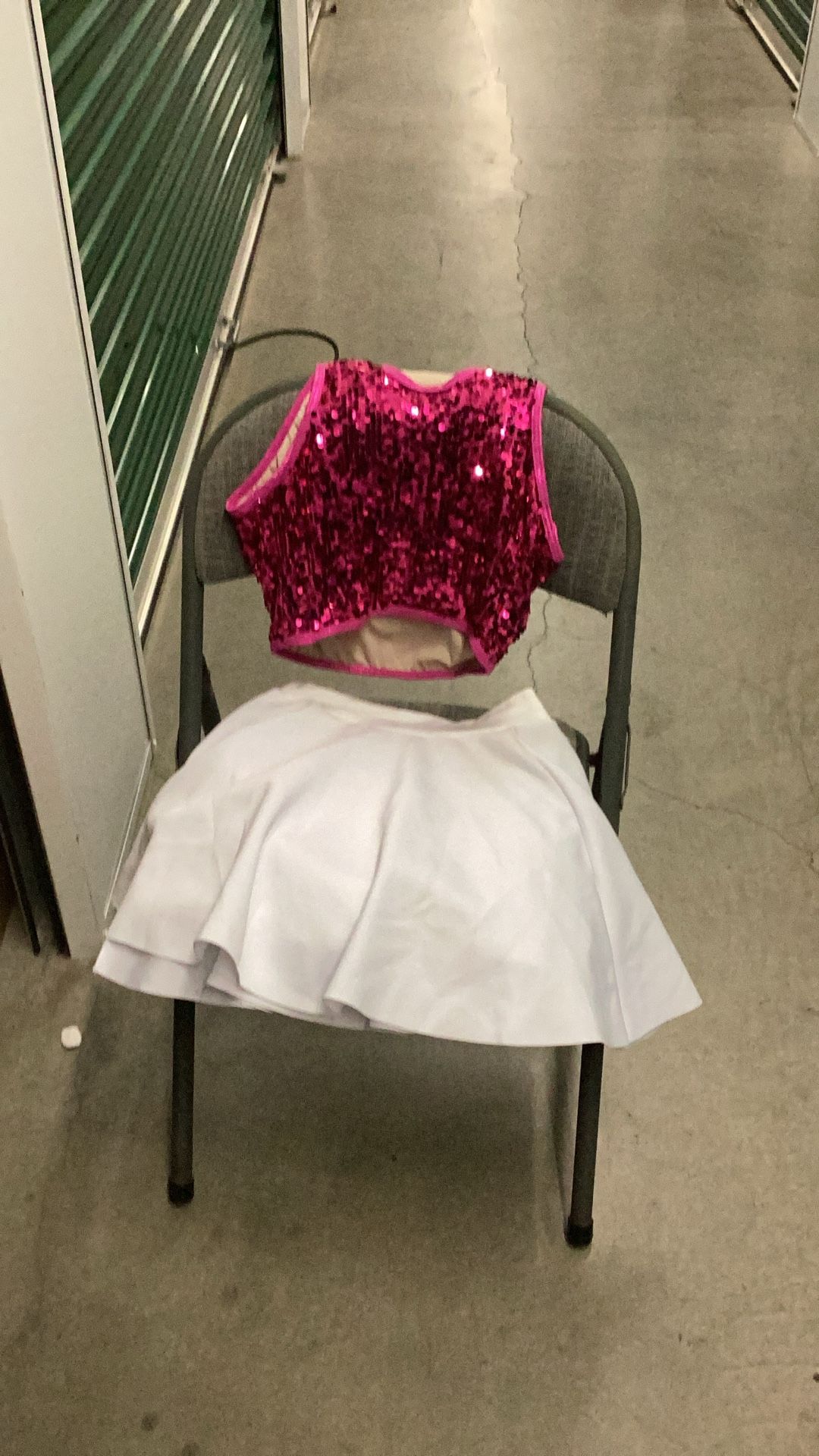 Balera adult large hot pink top white skirt Used for recital and pictures style rn 64830