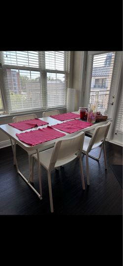 Dining table and chairs