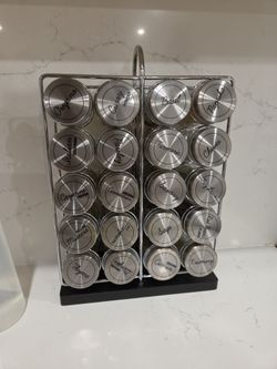 Glass bottle spice rack